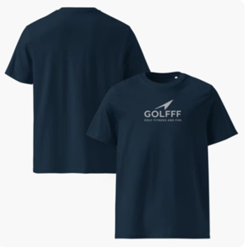 GOLFFF Heren T-Shirt – Donkerblauw/ Grijs logo