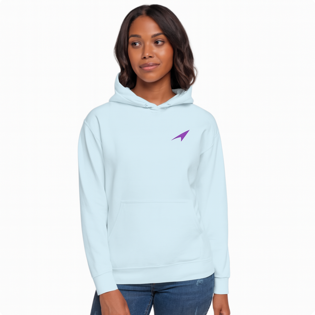 GOLFFF Hoodie – Lichtblauw / Paars logo