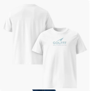 GOLFFF T-Shirt – Wit / Grijs logo