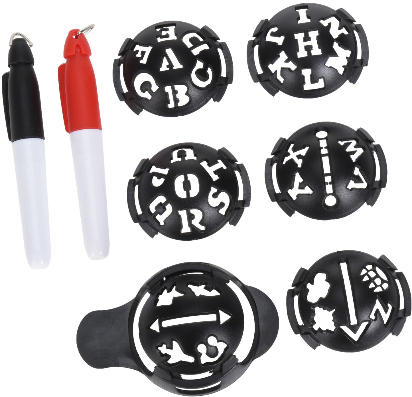 Ball Marker Set 6 cups with 2 pens