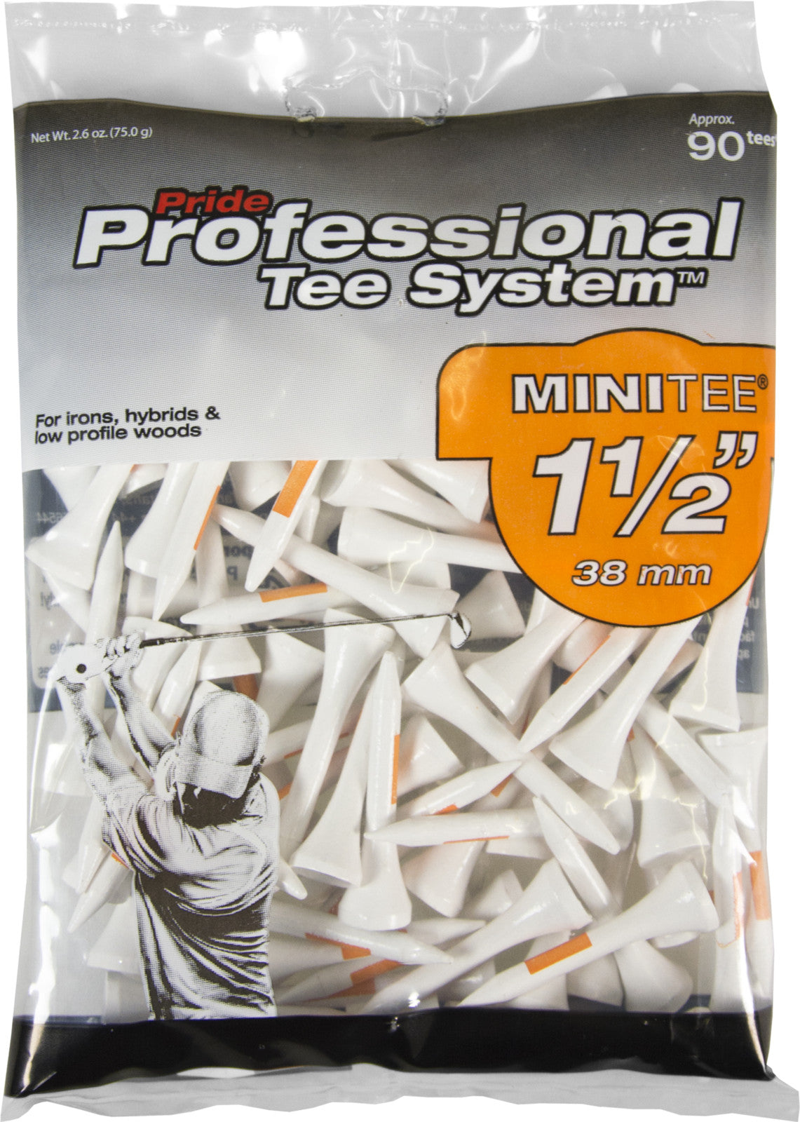 PRIDE "PROFESSIONAL TEE SYSTEM" - Retail Bags1-1/2" 90 tees