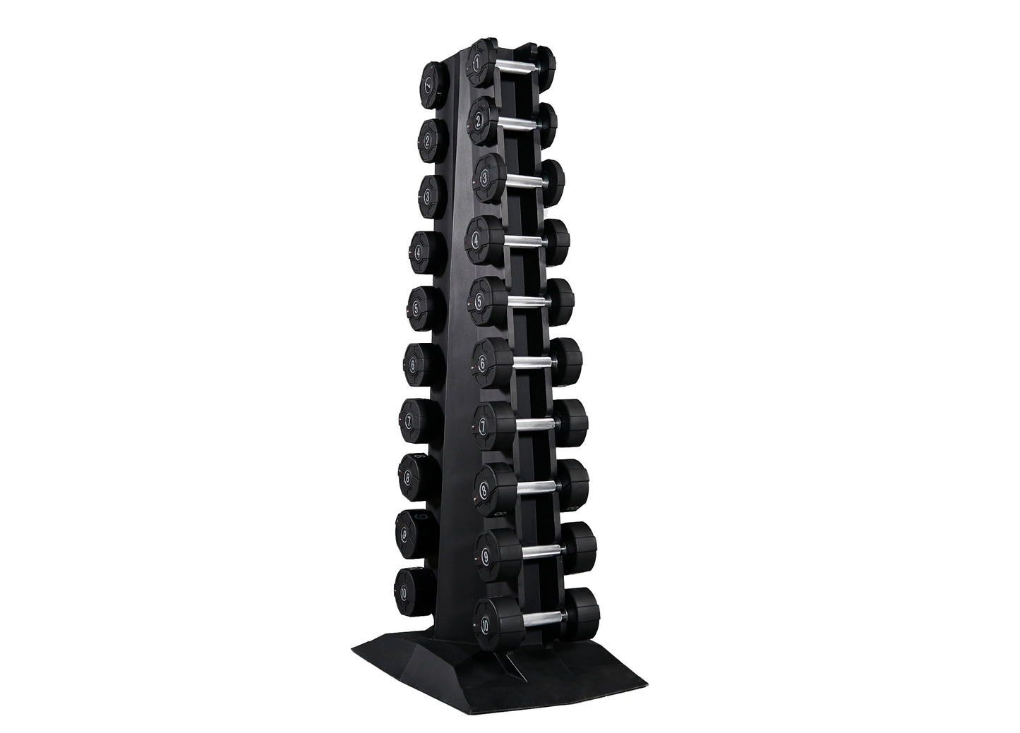 Lifemaxx PU dumbbell tower with LMX72 dumbbellset 1-10kg