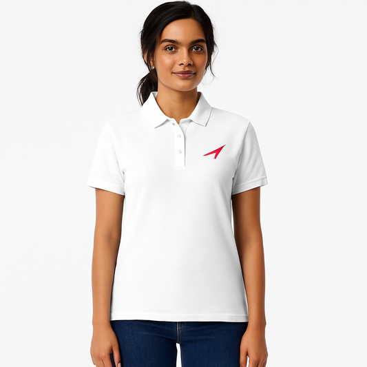 GOLFFF Dames Polo – Wit / Roze logo