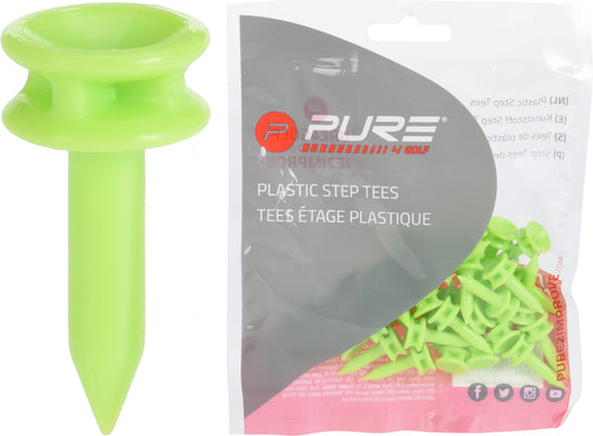Plastic step tees24mm bag of 35 pcs Neon Green