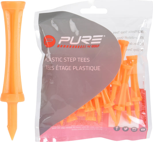 Plastic step tees 69mm bag of 20 pcs Orange
