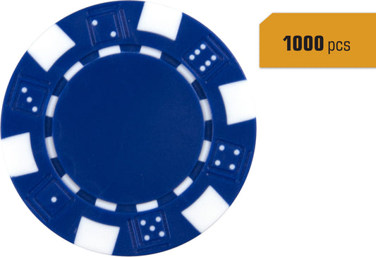 Poker Chip 1 pcs blue incl. Print