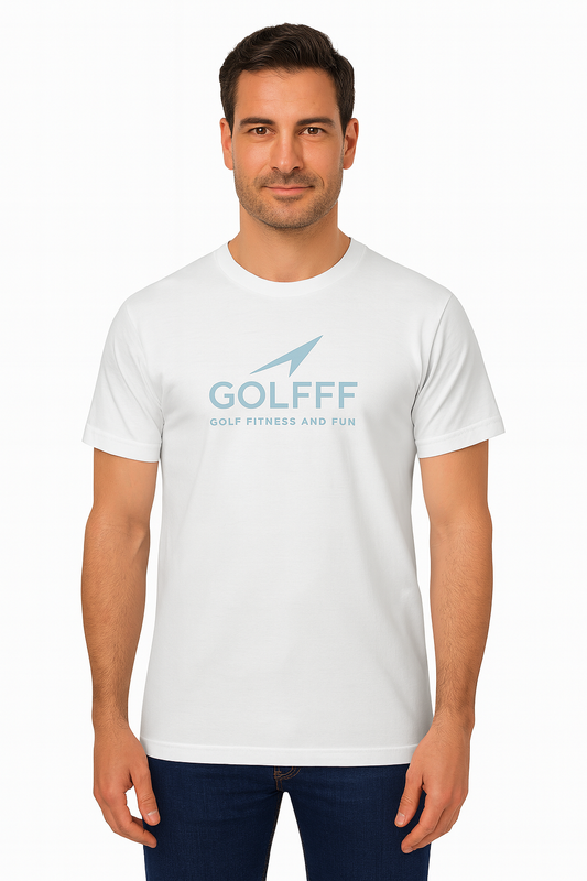 GOLFFF T-Shirt – Wit / Grijs logo